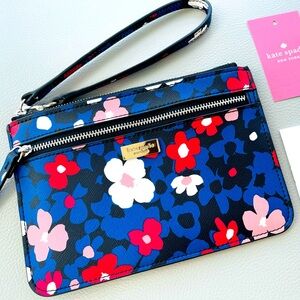 NWT! Kate Spade New York Shore Street Bouquet Pop Floral Wristlet, Black Multi